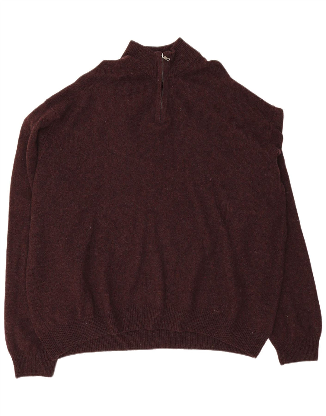 MARKS & SPENCER Herren-Pullover mit Reißverschluss am Hals, 4XL, bordeauxrote Wolle