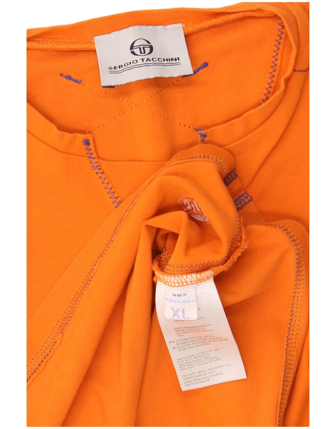SERGIO TACCHINI Damen T-Shirt Top UK 18 XL Orange Baumwolle