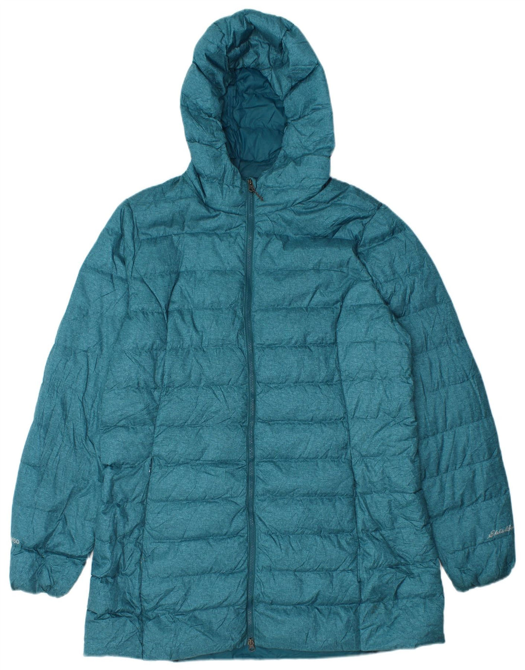 EDDIE BAUER Wattierter Damenmantel mit Kapuze, UK 14, Größe L, Blau