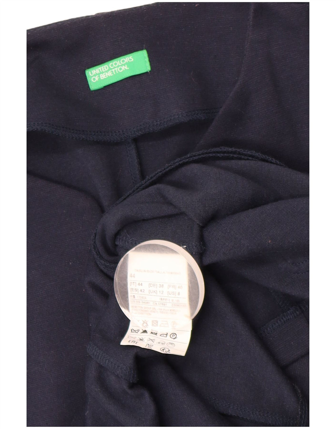 Benetton Damen 1-Knopf-Blazerjacke mit 1 Knopf, UK 12, mittleres Marineblau