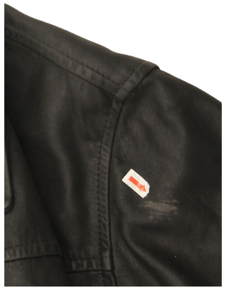 Vintage Herren Lederjacke IT 46 Kleines schwarzes Leder