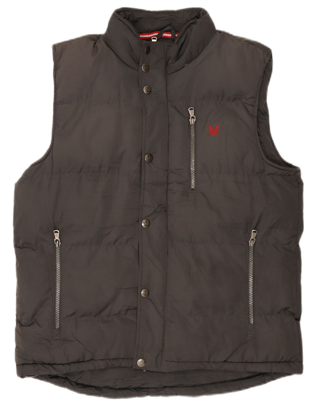 Crew Clothing Herren Wattierte Weste UK 38 Mittelgraues Polyester