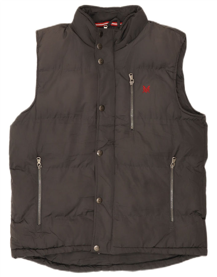 Crew Clothing Herren Wattierte Weste UK 38 Mittelgraues Polyester