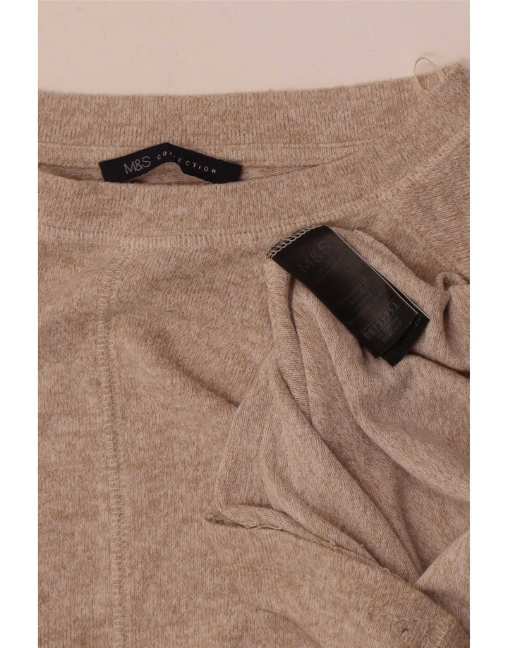 Marks & Spencer Damen T-Shirt Top UK 12 Mittelbeige Viskose
