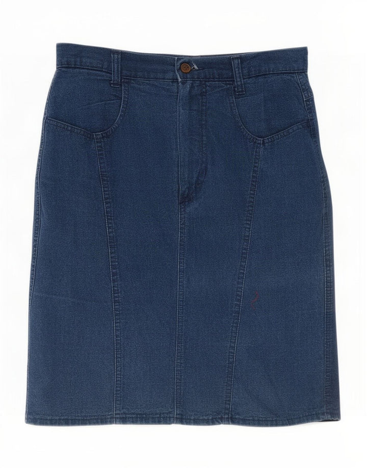 Benetton Damen Jeansrock IT 44 Medium W28 Blaue Baumwolle