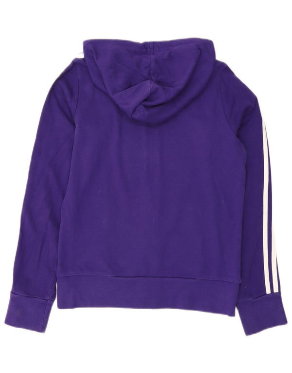Adidas Damen Zip Hoodie Pullover UK 12 Mittellila Baumwolle