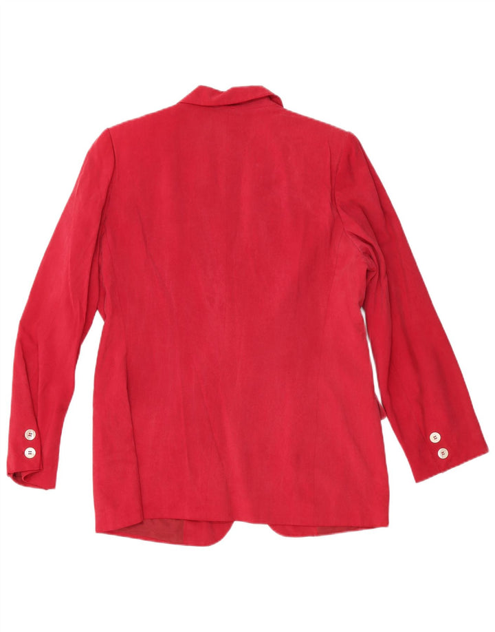 Caractere Damen-Blazer mit 1 Knopf, UK 12, mittelrote Seide