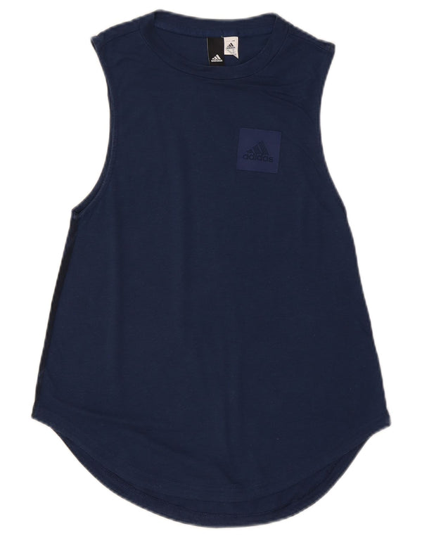 Adidas Damen Weste Top UK 8 Small Marineblau Tie Dye Polyester