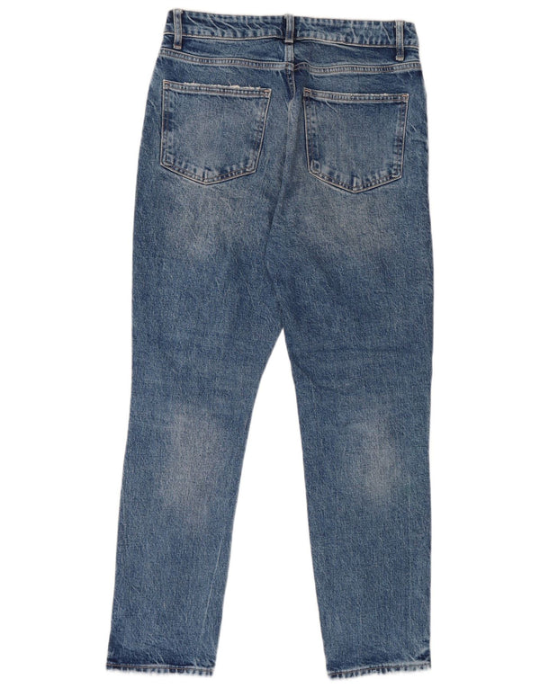 Zara Damen Distressed Slim Jeans EU 40 Medium W30 L27 Blau
