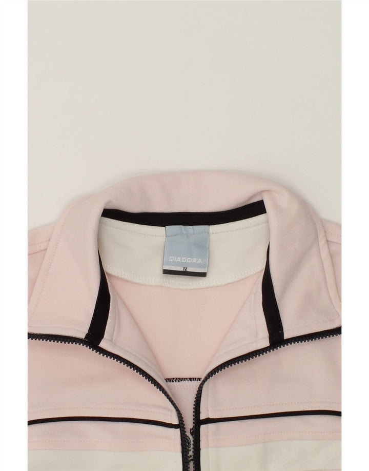 DIADORA Girls Graphic Tracksuit Top Jacket 3-4 Years Pink Polyester | Vintage Diadora | Thrift | Second-Hand Diadora | Used Clothing | Messina Hembry 