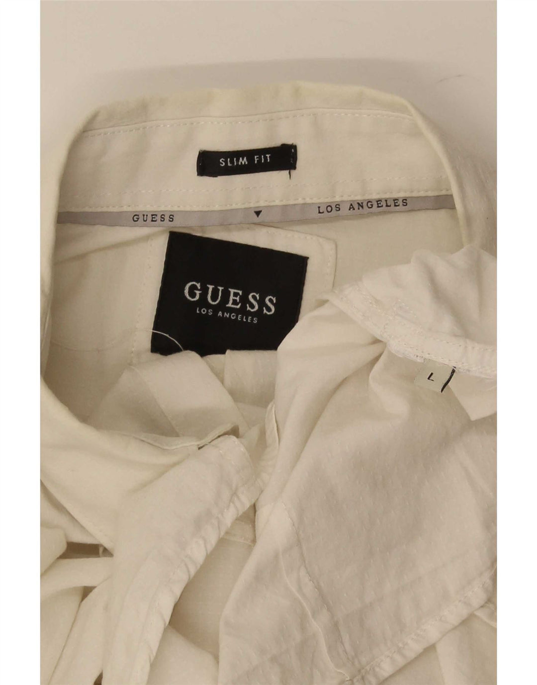 Guess Slim-Fit-Hemd für Herren, Größe L, Weiß