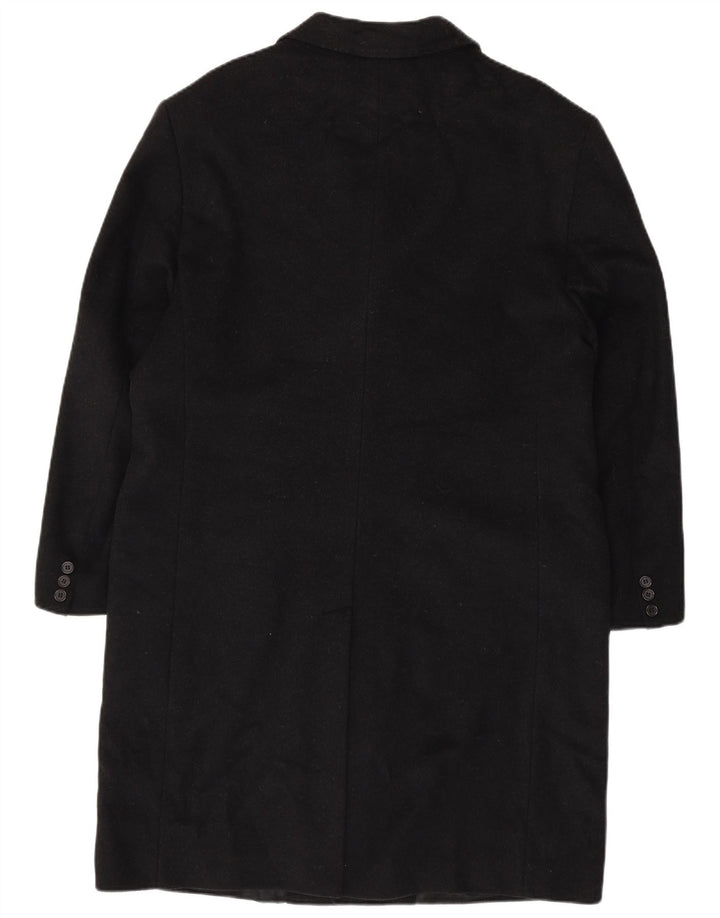 VINTAGE Herren Chesterfield Mantel IT 54 2XL Schwarze Wolle