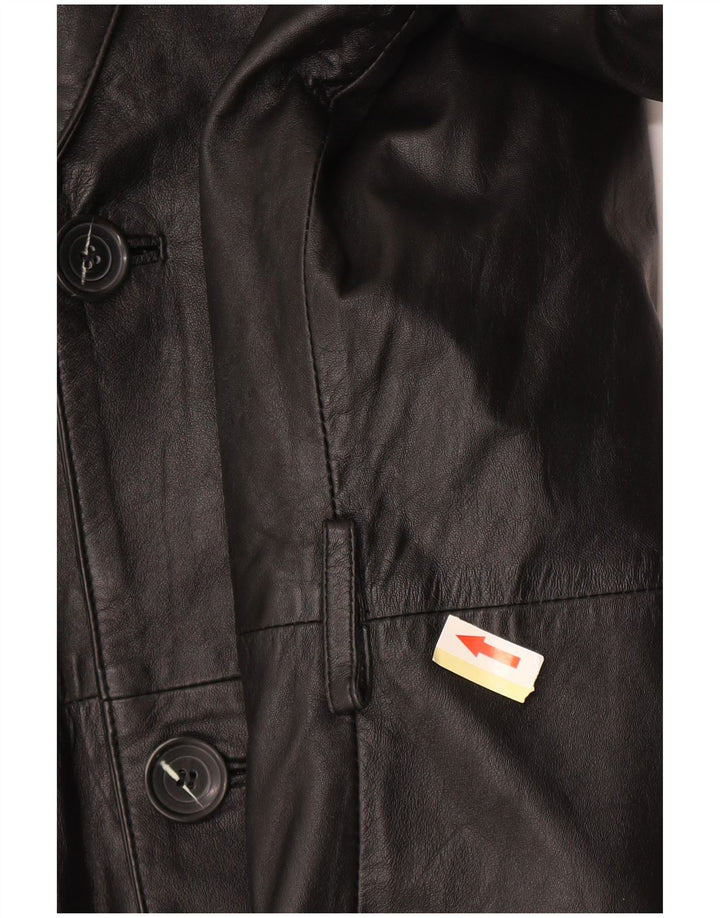 Herren-Ledermantel, EU 50, großes schwarzes Leder