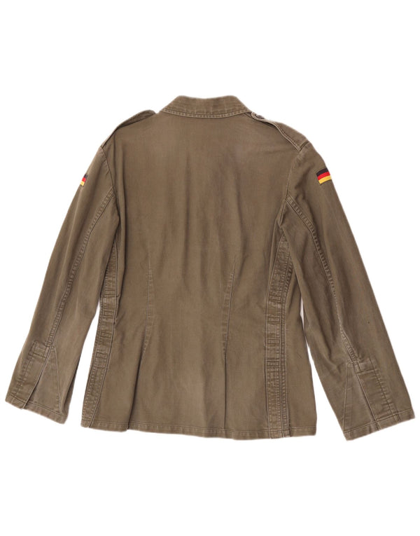 Vintage Damen Militärhemd UK 10 Small Khaki
