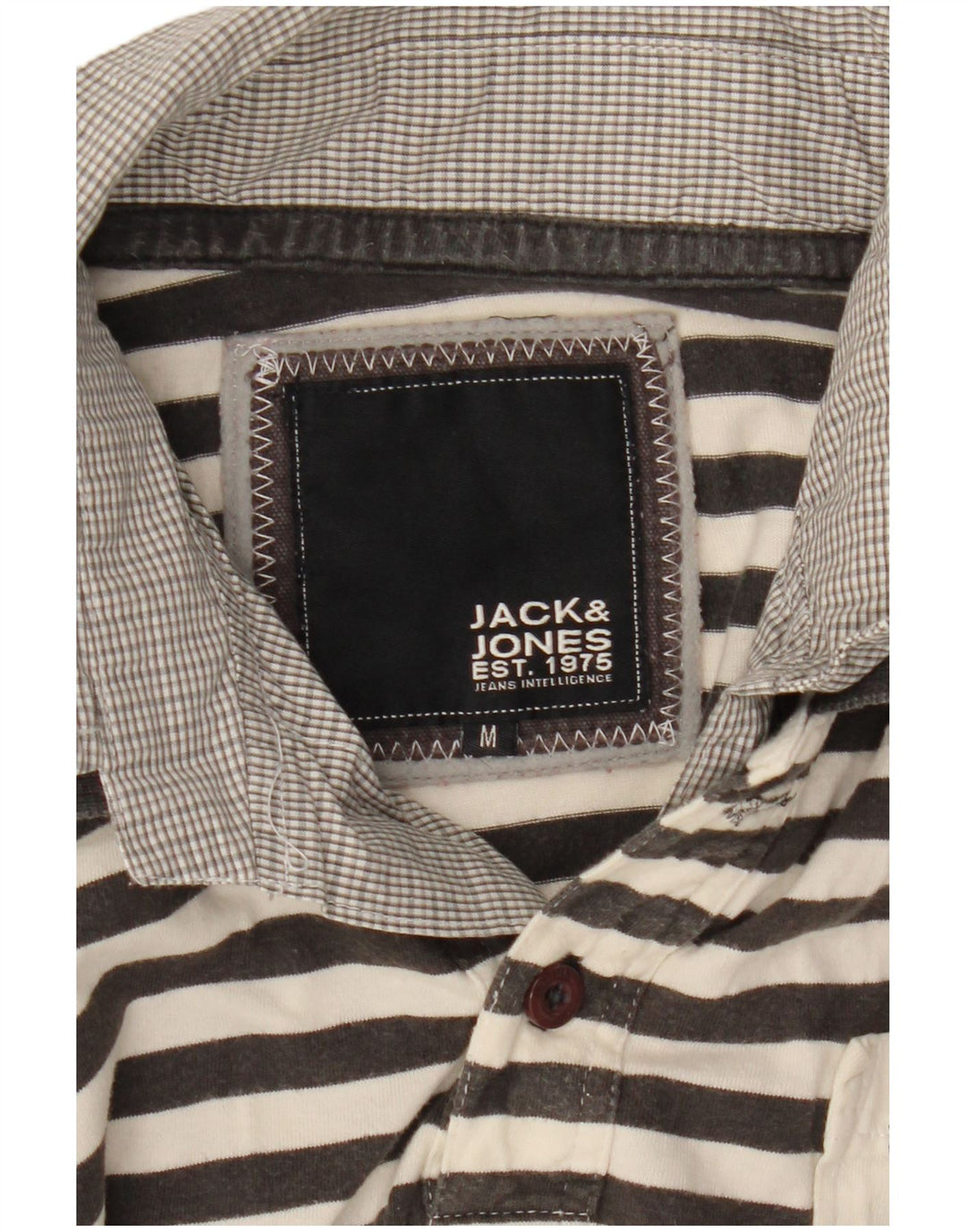 JACK & JONES Herren-Poloshirt mit Grafik, mittelgrau gestreift