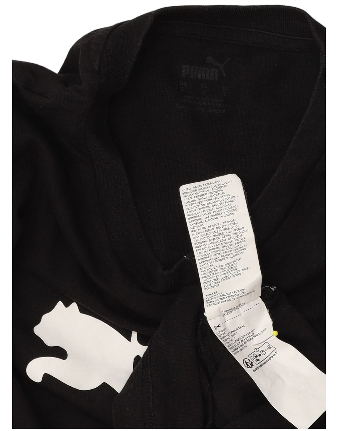 Puma Herren T-Shirt mit Grafik, groß, aus schwarzer Baumwolle