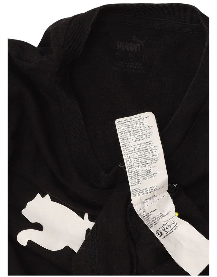 Puma Herren T-Shirt mit Grafik, groß, aus schwarzer Baumwolle