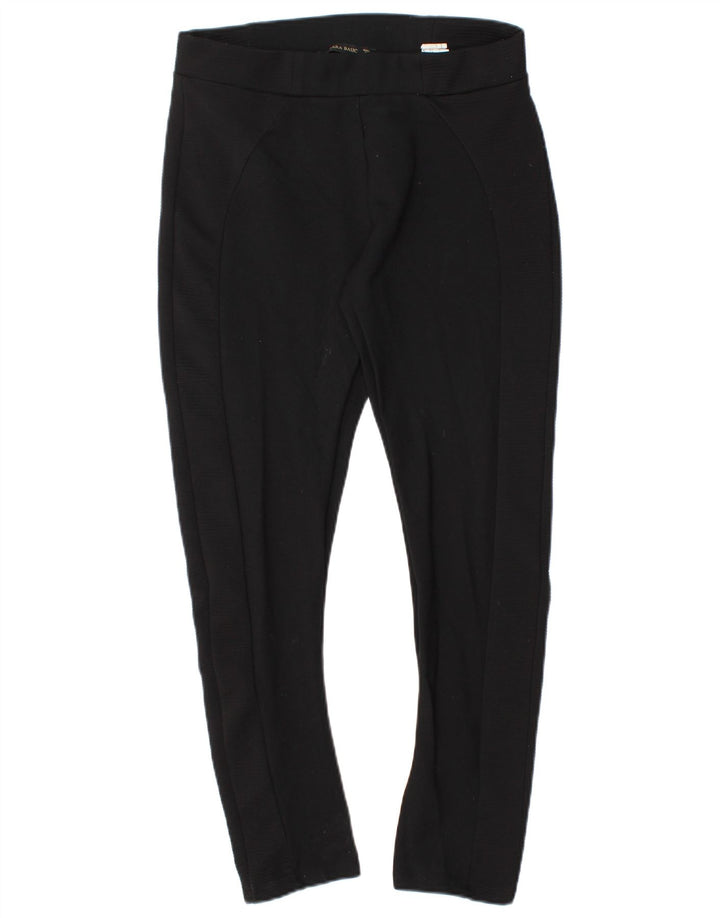 Zara Damen Leggings UK 14 Large Schwarz Viskose