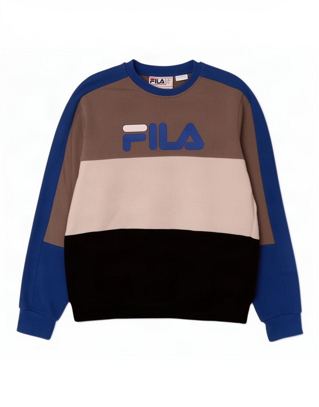 Fila Herren-Sweatshirt mit Grafik, klein, mehrfarbig, Colourblock-Baumwolle