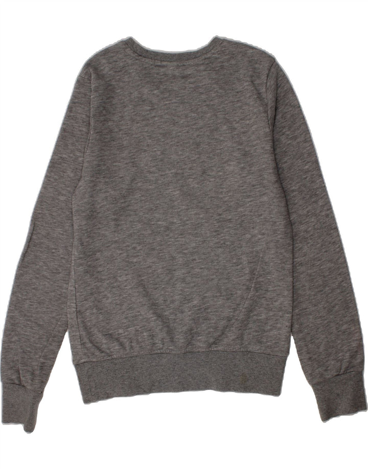 ADIDAS Girls Graphic Sweatshirt Jumper 11-12 Years Grey Vintage Adidas and Second-Hand Adidas from Messina Hembry 
