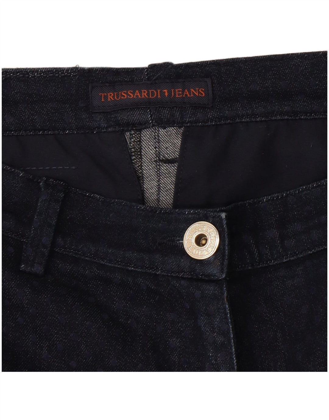 Trussardi Damen Straight Jeans W30 L27 Marineblau gepunktet