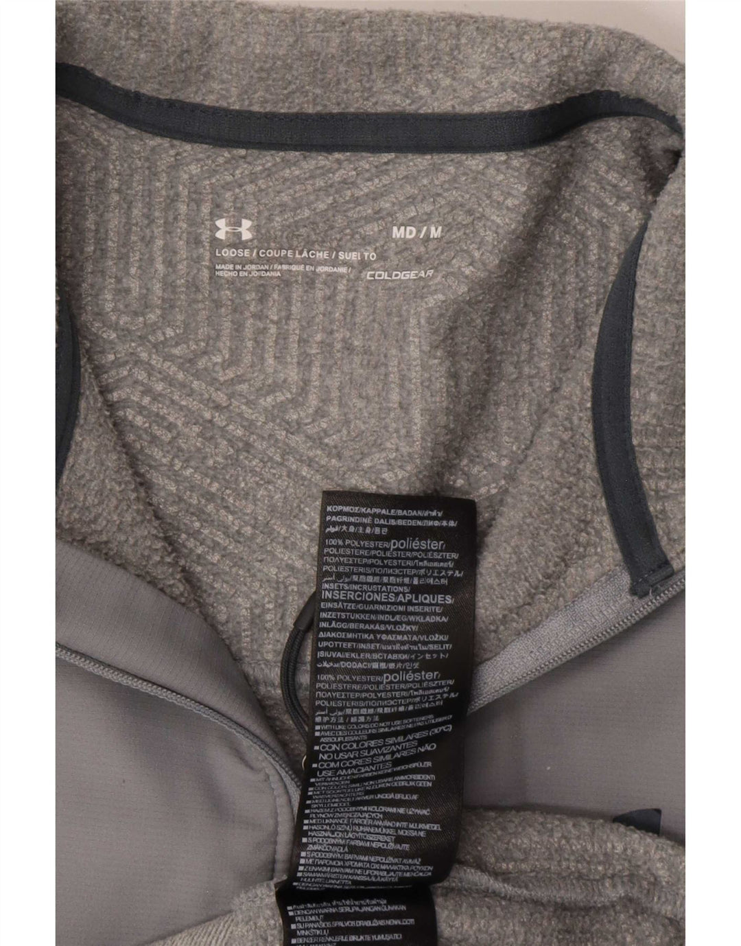 Under Armour Mens Cold Gear Zip Neck Pullover Trainingsanzug Top Mittelgrau