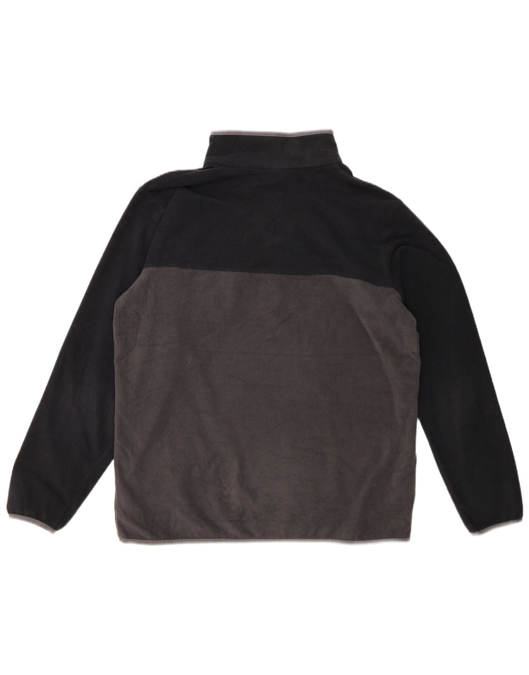 Columbia Herren-Fleecepullover mit Knopfkragen, groß, graues Farbblock-Polyester