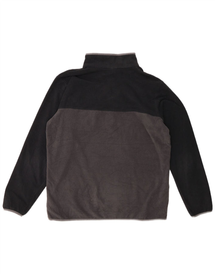 Columbia Herren-Fleecepullover mit Knopfkragen, groß, graues Farbblock-Polyester