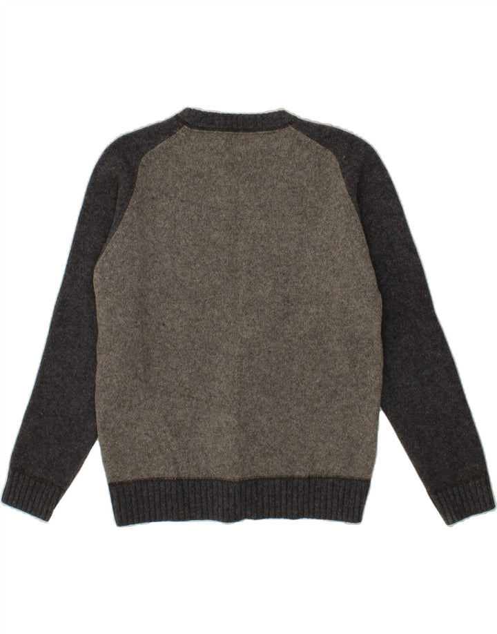 LEVI'S Herren-Pullover mit Rundhalsausschnitt, groß, graue Farbblock-Lammwolle