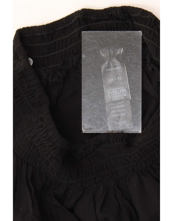 Marks & Spencer Damen Haremshose UK 10 Small W26 L26 Schwarze Viskose