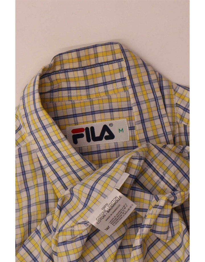 Fila Herren-Kurzarmhemd aus mittelgelber Karo-Baumwolle