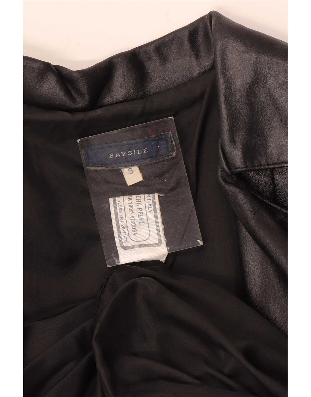 Bayside Damen Lederjacke UK 10 Small Schwarzes Leder
