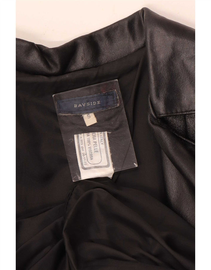 Bayside Damen Lederjacke UK 10 Small Schwarzes Leder