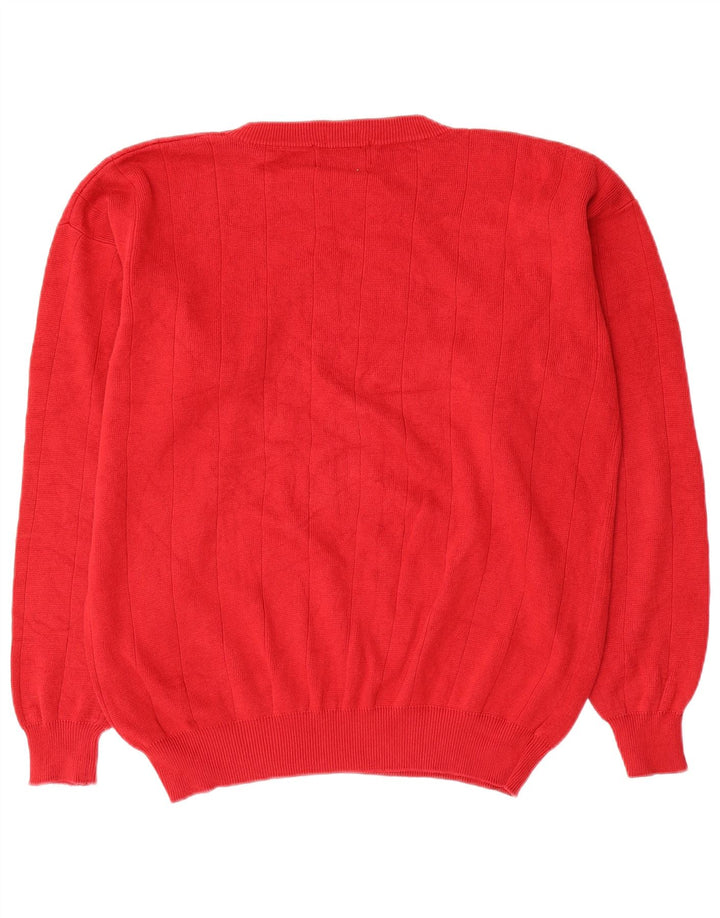 Chaps Ralph Lauren Herren-Pullover mit Rundhalsausschnitt, mittelrote Baumwolle