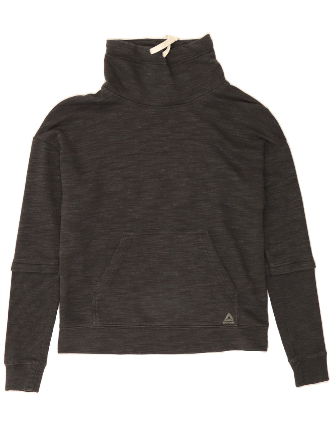 REEBOK Womens Sweatshirt Jumper UK 12/14 Medium Grey Flecked Cotton Vintage Reebok and Second-Hand Reebok from Messina Hembry 