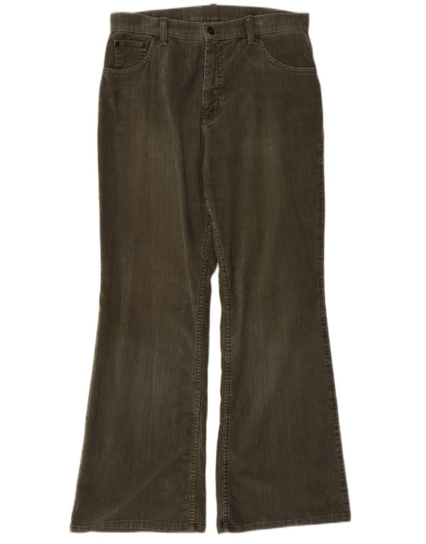 Marks & Spencer Damen Flare Cordhose UK 14 Large W32 L30 Khaki