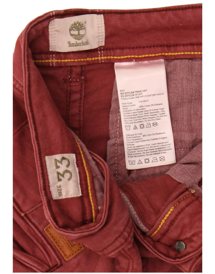 Timberland Herren Jeansshorts W33 Medium Burgunder Baumwolle