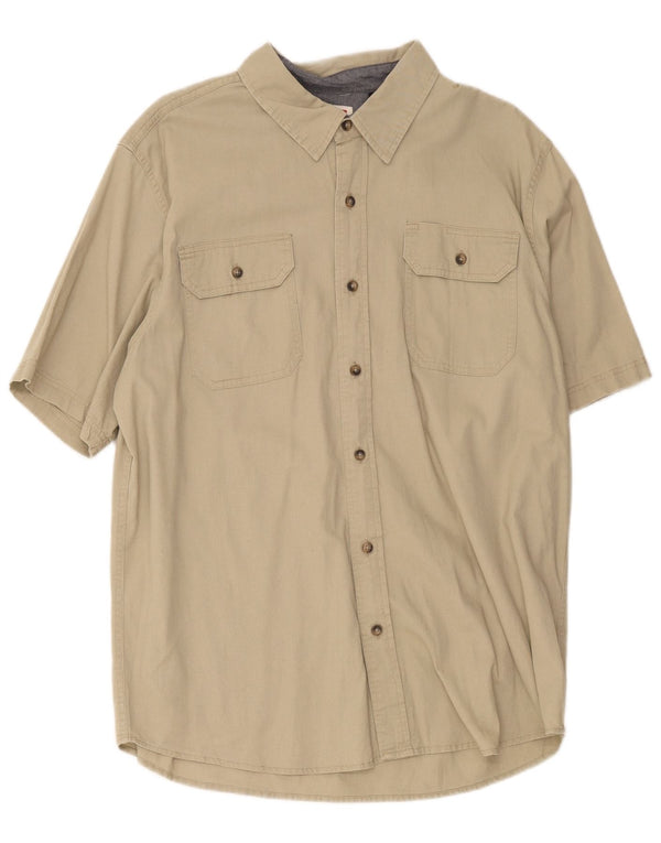 Wrangler Herren-Hemd, kurzärmelig, normale Passform, groß, Khaki, Baumwolle