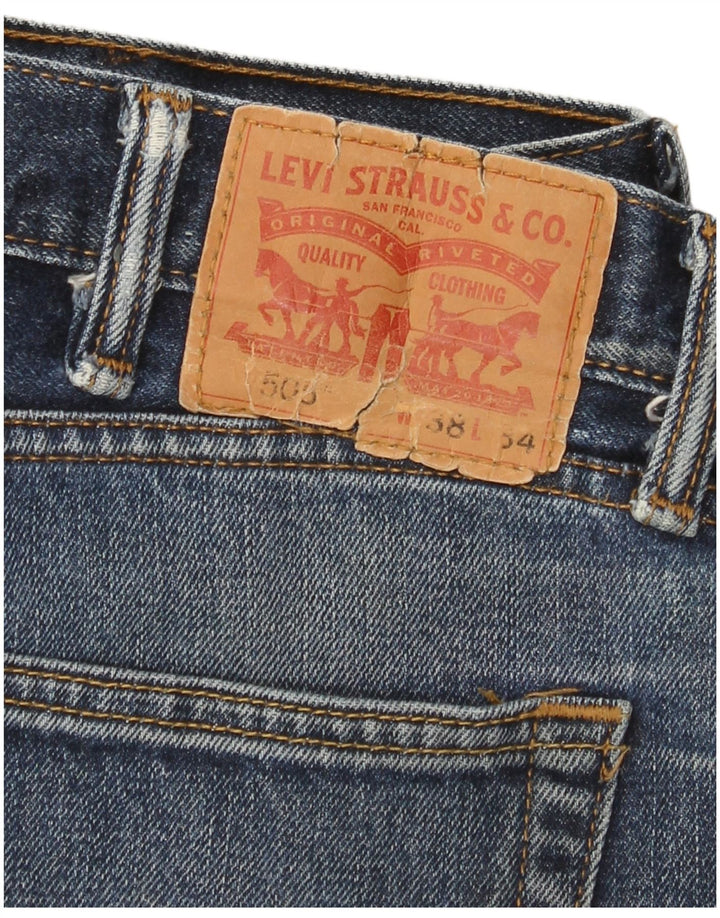 Levi's Herren 505 Straight Jeans W38 L34 Blaue Baumwolle