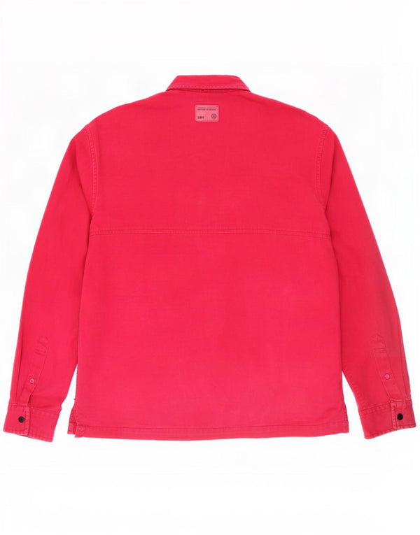 Jack & Jones Mens Denim Shirt Medium Pink Cotton