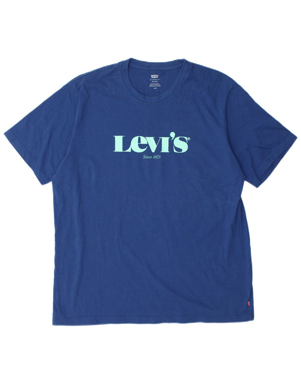 LEVI'S Herren Relaxed Graphic T-Shirt Top Large Marineblau