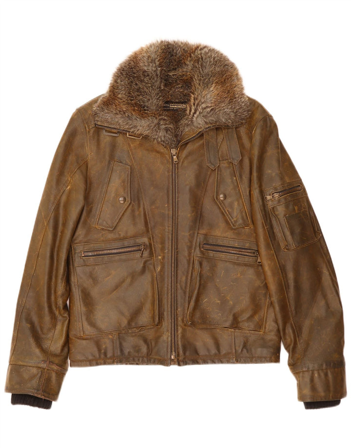 Imperial Herren Lederjacke UK 42 XL Braunes Leder