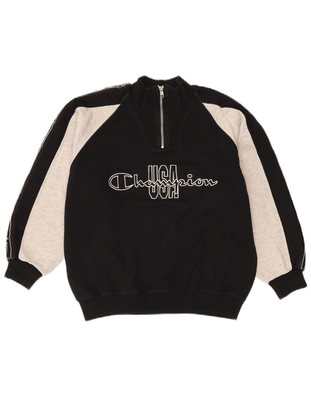 Champion Sweatshirt-Pullover mit Grafik für Jungen, 9–10 Jahre, Mittelschwarz, Farbblock