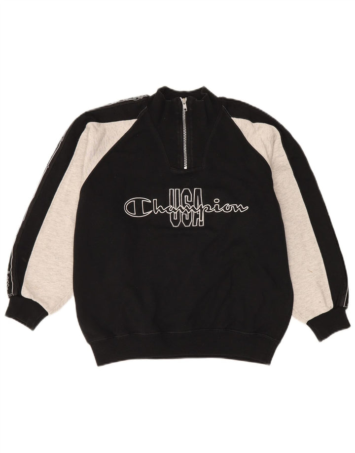 Champion Sweatshirt-Pullover mit Grafik für Jungen, 9–10 Jahre, Mittelschwarz, Farbblock