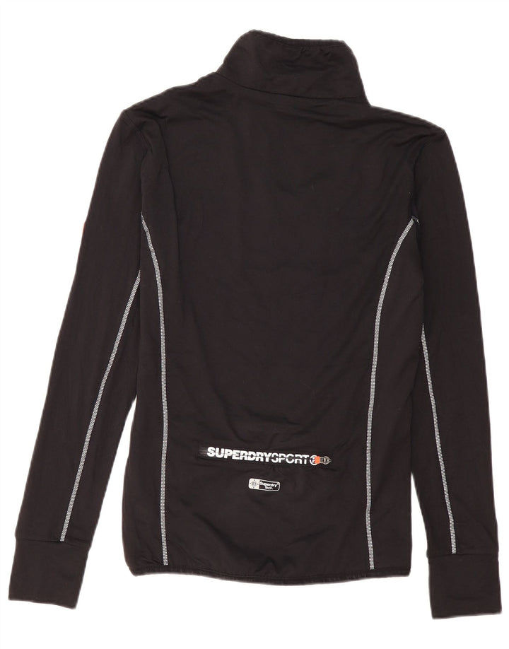 Superdry Herren Pullover-Trainingsoberteil mit grafischem Reißverschluss und Reißverschluss, Mittelschwarz