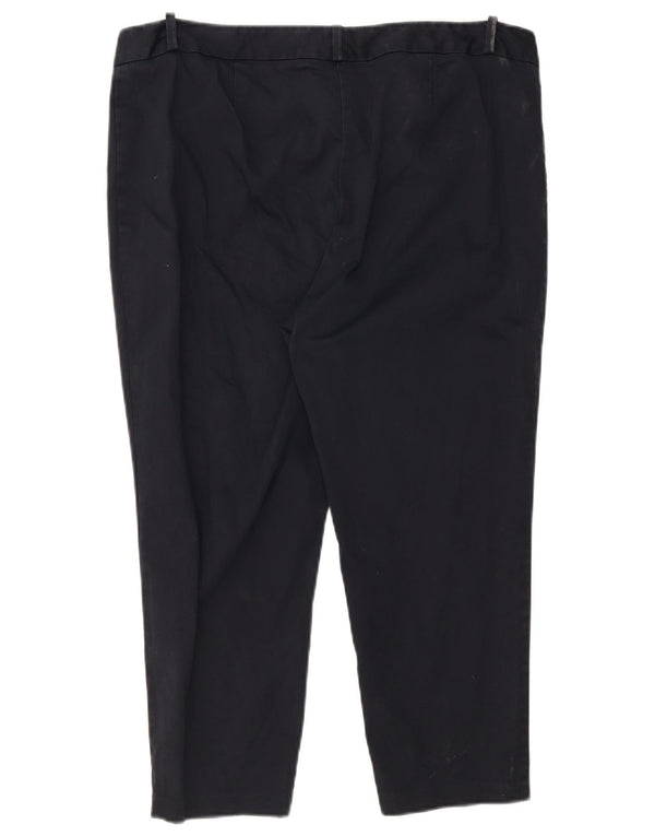 Marks & Spencer Womens Capri Trousers UK 18 XL W36 L23 Navy Blue Cotton