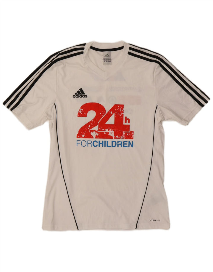 ADIDAS Herren Climalite Graphic T-Shirt Top Small Weiß Polyester