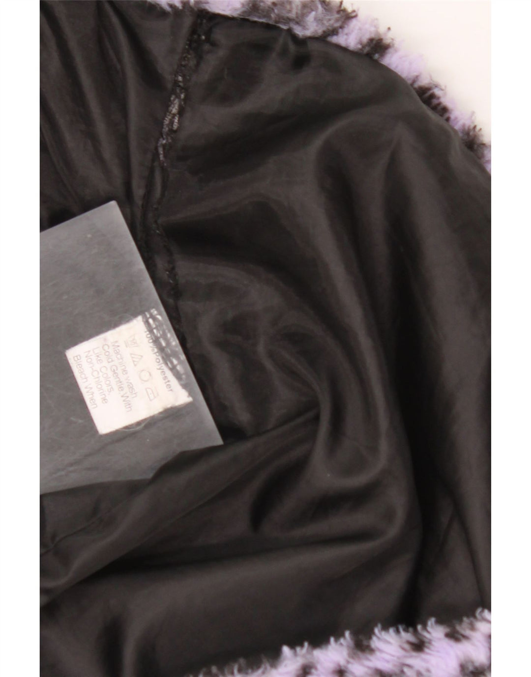 VINTAGE Damen Bomberjacke aus Kunstfell UK 18 XL Lila Animal Print