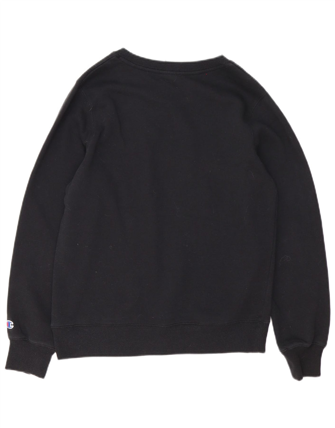 Champion Damen Grafik-Sweatshirt-Pullover UK 14 Mittelschwarze Baumwolle