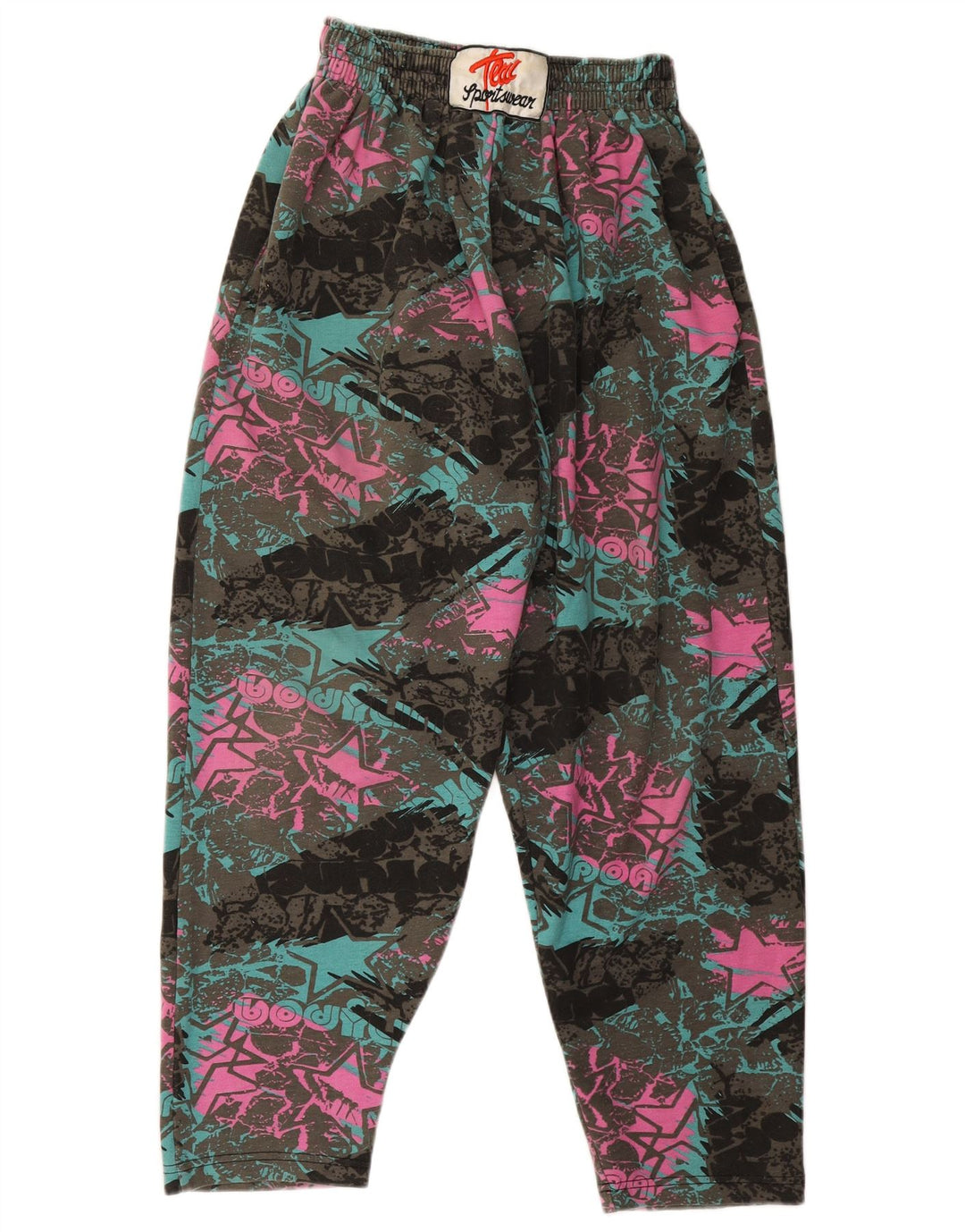 Vintage Damen Trainingshose UK 16 Groß Mehrfarbig Retro